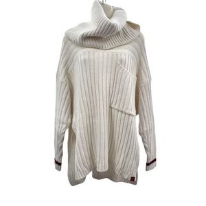 One Teaspoon Knit Sweater Size Small Oversized High Neck Split Sides High Low